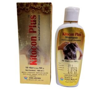 Kitocon Plus Anti-Dandruff Shampoo for dandruff treatment and scalp care with antifungal and anticabies properties